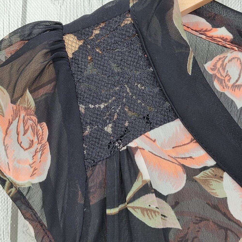 Marisol Sheer Floral Top S - Picture 3 of 8